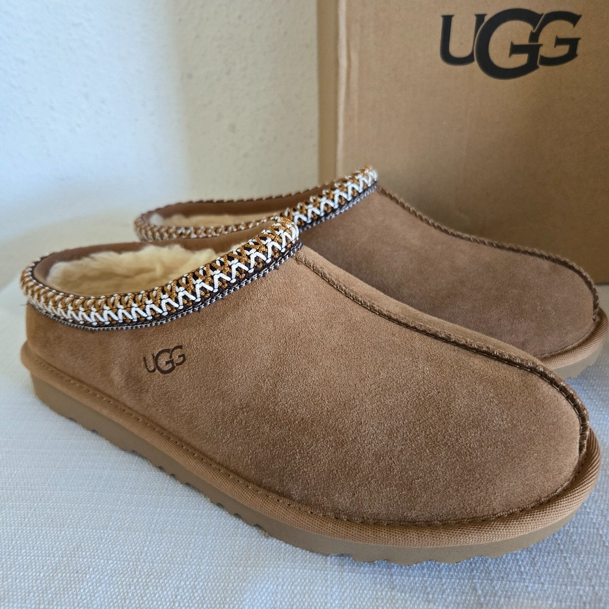 NEW KIDS SIZE CHESTNUT UGG TASMAN II SUEDE WOOL SLIPPERS