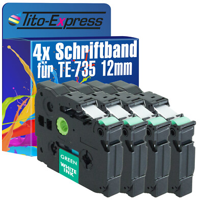 4x Schriftband für Brother TZe-735 P-Touch 1000 1000 BTS 1000 F 1005 BTS 1005 F