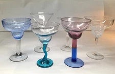 MisMatched Lot Of 6: 2 Martini Glasses & 4 Margarita Glasses, Variety Of Brands.
