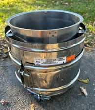 Metal-Fab 10FCS12 10" Diameter 12" Long Stainless Double Wall Straight Flue Pipe