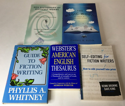 Lot of 5 Writing Reference Guide Books Thesaurus Editing Fiction Difficult Words