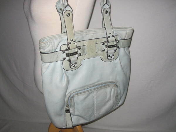 B Markowsky Turquoise Large Leather Shoulder Bag.… - image 2