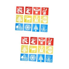 Xmas Stencil Painting Set - 24 Pcs Face Paint Templates for Stocking Stuffers