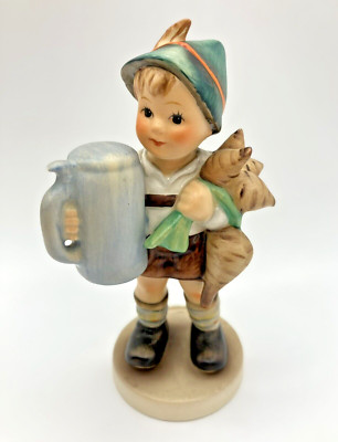 Vintage 60er Jahre Goebel Hummel Junge mit Stein ''Für Vater'' Made in Germany
