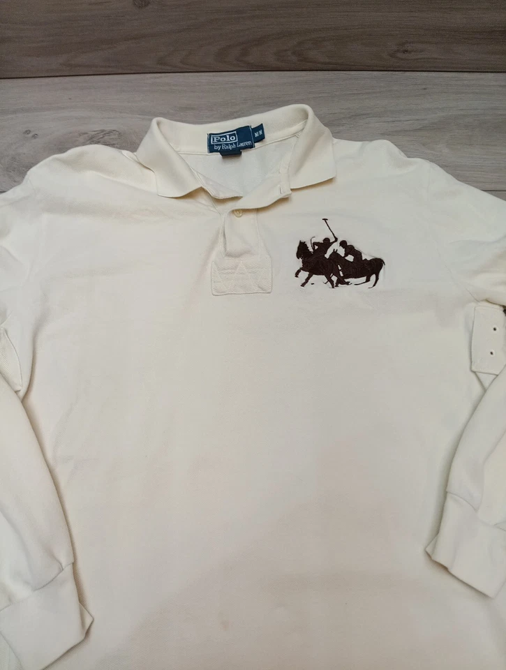 Para hombres Polo Ralph Lauren Camisa Manga Larga Polo Blanco Algodón Manga Corta M Foto 2 de 4