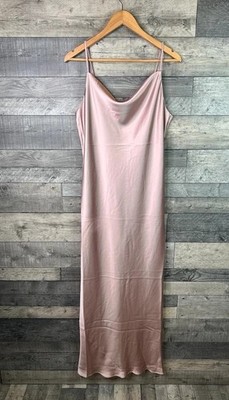Next Satin Maxikleid Gr. UK 14 Rosa Hochzeit Brautjungfer Event Slinky Lang