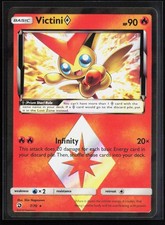 #4 Carta Pokémon rara Victini 7/70 Dragon Majesty 2018 Prism Star Sole e Luna Holo