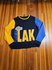 Los Angeles Lakers Sweater Adult Xl Colorblock Hardwood Classics Retro Men Y2k