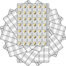10 Sheets 420 Pocket Coin Collection Binder Pages Coin Holder Protector Sheets C