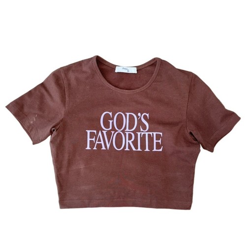 PRAYING SSENSE Exclusive Brown 'God's Favorite' Baby Tee size M