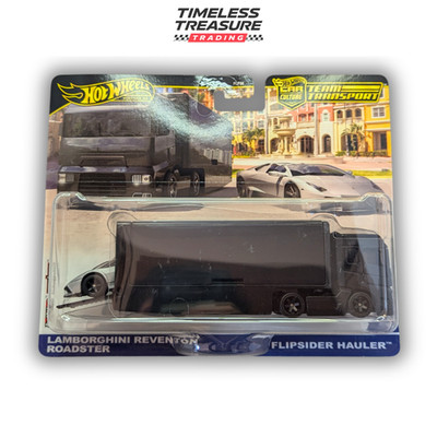 Hot Wheels Lamborghini Reventon Roadster & Flipsider Hauler Team Transport 1:64