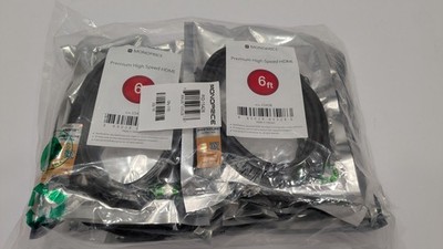 Pack of 10 - Monoprice High Speed HDMI to HDMI Cable 6 ft Black (PN 15428) - NEW