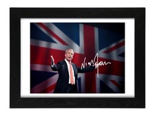 Nigel Farage Signed Autograph PHOTO Pre Print 6x4/A4/ Framed Political Figure