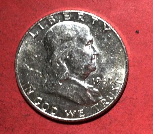 1960 US Franklin SILVER Half Dollar! "Philadelphia Mint"! Choice AU Details!