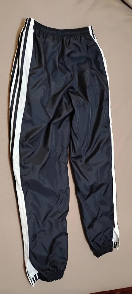 ADIDAS LINED NYLON WIND ATHLETIC GYM TRACK JOGGING SOCCER PANTS - M - Image 4 of 4
