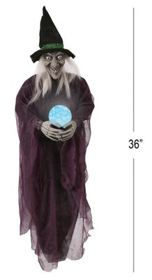 Hellseher Hexe beleuchtet hängend Halloween Dekoration