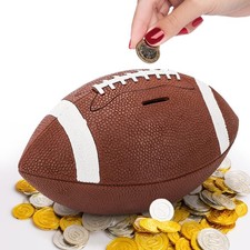 11 Inch Football Piggy Bank for Boys Red Coin Bank