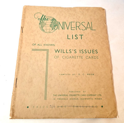 C. 1930-40s Universal List Of All Known Wills's Issues Cigarette Cards Book List