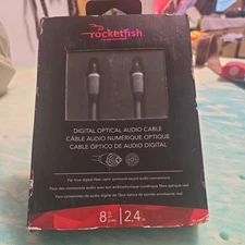 New Rocketfish Digital Fiber Optic Audio Cable - 8ft 2.4M (dd)
