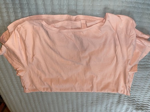 LOFT OUTLET   M   SS    WOMEN'S  PEACH   BLOUSE  with PEARLS   PRE-OWNED - Picture 9 of 9