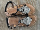 Pazitos Girls Jeweled Venetian Sandals In Black Leather Size 11 EUC — photo 4