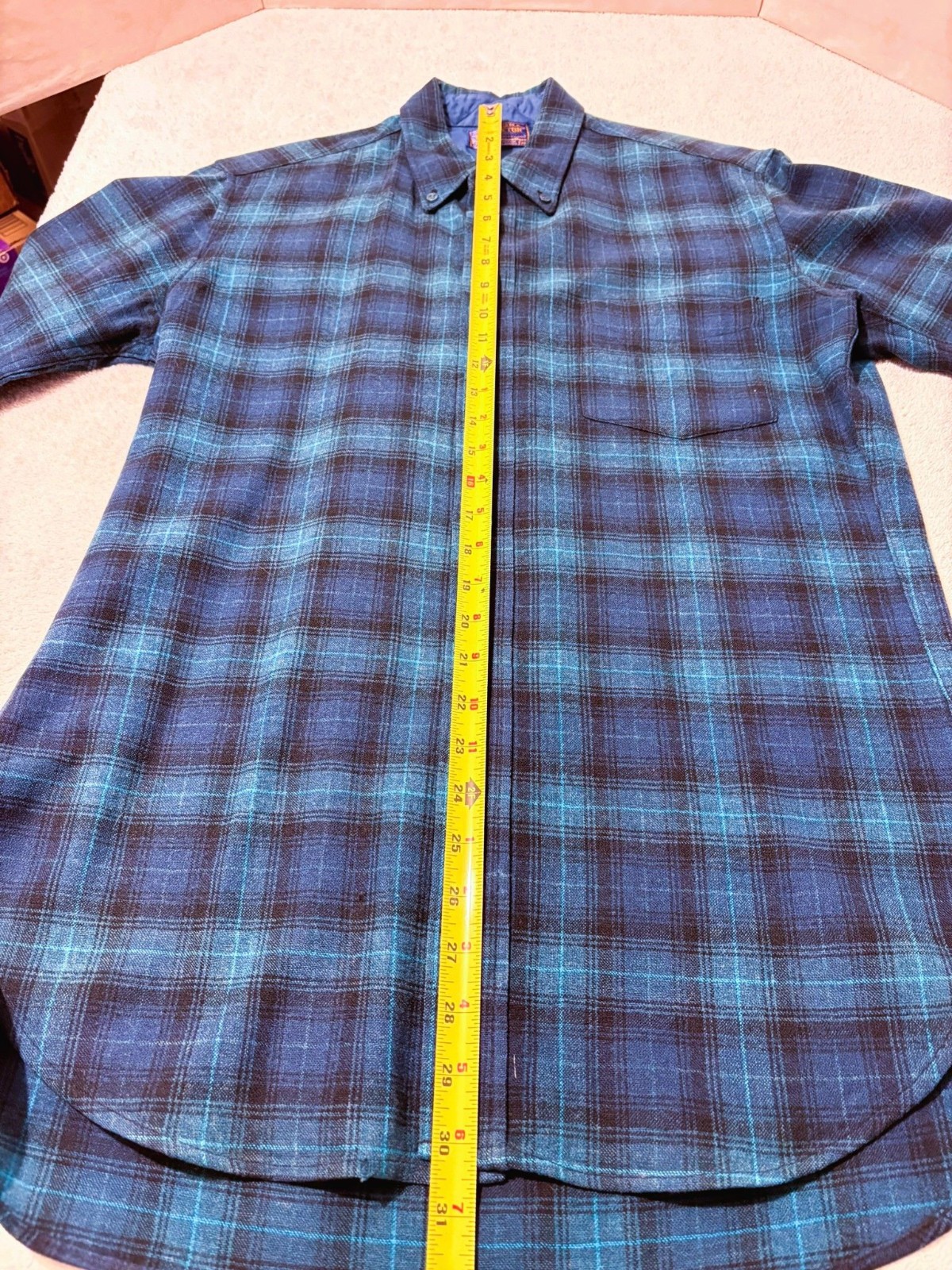 Vtg PENDLETON PLAID Button Down Short Sleeve Shir… - image 7