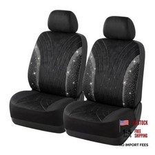 Bling Diamond Car Seat Covers for Front Seats - 2PC Sparkly Rhinestone Crystal