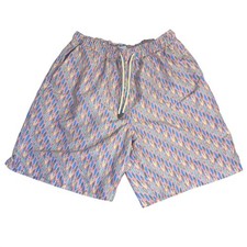 Peter Millar Mens Pink Surfboard Print Swim Trunks Board Shorts Size Large