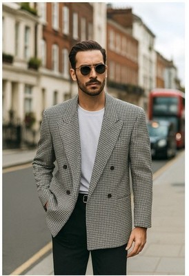 Caesar UOMO M Men Blazer Pure Wool Suite Plaid Vintage Tweed 80s/90s Classic | eBay