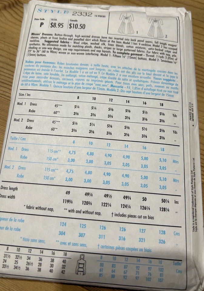 2 Style ladies  1990's uncut sewing patterns, sizes 18 - 18  - Image 3 of 3