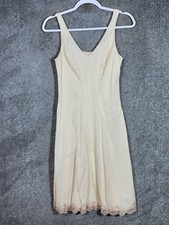 Formfit Rogers Semi-Sheer Slip Dress Womens Sz 32 AVG 8-10 Vintage Beige Pink