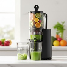Cold Press Juicer, 5.5" Extra Large Feed Chute Slow Masticating Juicer, 250W ...