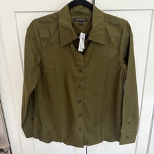 Banana Republic Tailored Button Down Shirt Green NWT 90 Small Pleated