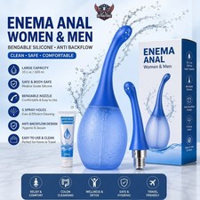 Enema Anal Douches for Men Women - Enema Bulb with Bendable Silicone Nozzles ...