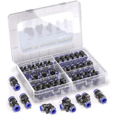 46-teiliges Pneumatisches Quick-Push-In Verbindungsset für 8-mm Luftschläuche
