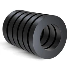 6PCS Ferrite Ring Magnet OD2.35 x ID1.25 x 10mm Magnets with Hole Grade 10 Large