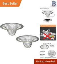 Hair Catcher  Drain Strainer 2PCS - 1.0" Stainless Steel for Efficient Drainage