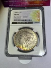 1883-O Morgan Silver Dollar NGC MS63 - Eye Candy Series 1 - RAINBOW TONED w box