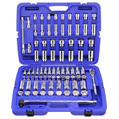 Stark USA 84PCS 1/2'' DR Master Socket Standard Deep SAE MM Ratchet Extension