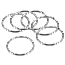 Welded O Ring, 50 x 3mm Heavy Duty Stainless Steel Round Rings 6pcs