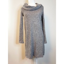 Saturday Sunday Anthropologie Gray Cowl Neck Sweater Dress XS Soft Knit Cozy