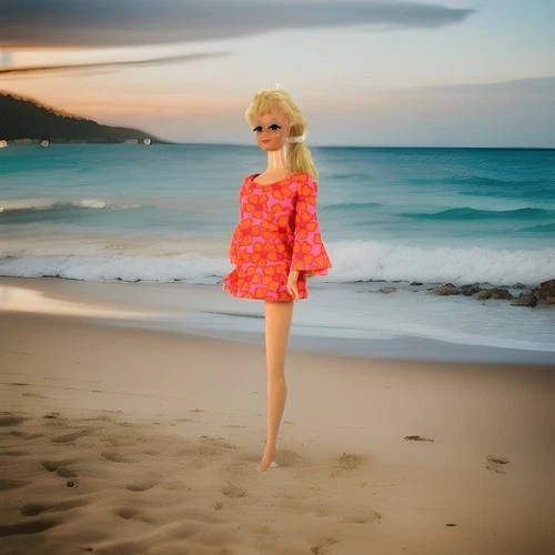 VTG 1966 Mattel Twist N Turn PJ Doll Rooted Lashes Flower Dress Flaws READ