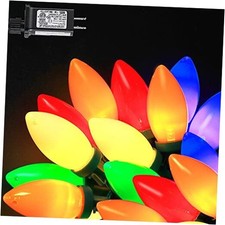 C9 Bulb Christmas String Lights - 50 LED 39Ft Vintage String Lights Multicolor
