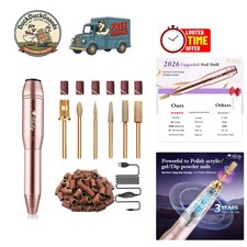 Professional Electric Nail Drill Kit - Portable Gold Nail File for Salon Quality