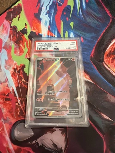 2023 Pokemon Mew en Charmander Illustration Rare Card #168 PSA 9 Mint