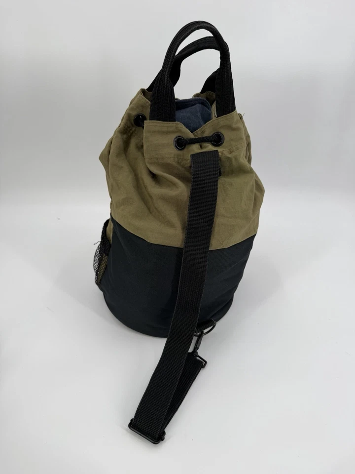 Mochila de lona Ripstop verde oscuro Herman Miller vintage con cordón RARA Foto 3 de 4