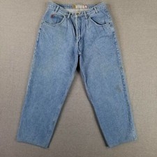 Vintage Bugle Boy 36x28 Shortened Baggy Fit Jeans Loose Retro Heavy 90s Stone