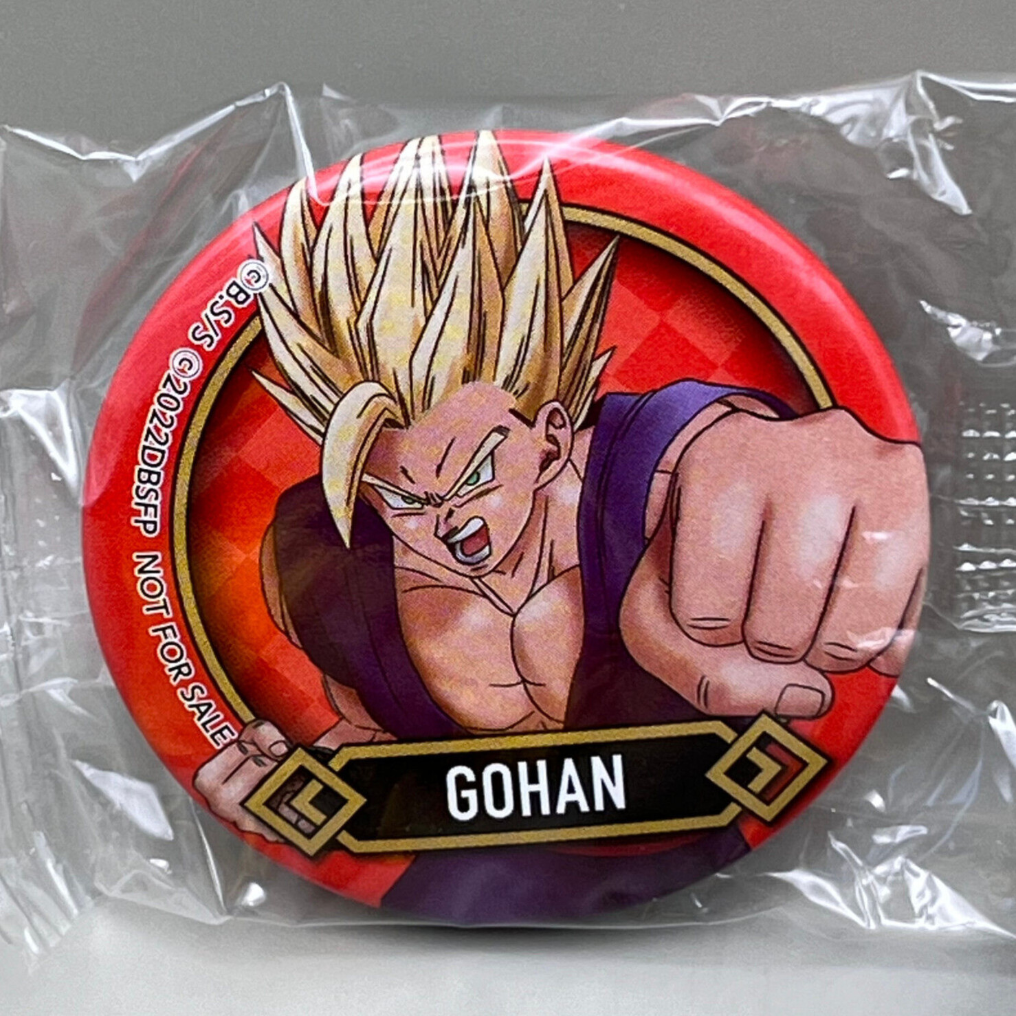 Insignia de lata original de sushi Son Gohan Dragon Ball Super Kura anime japonés Japón