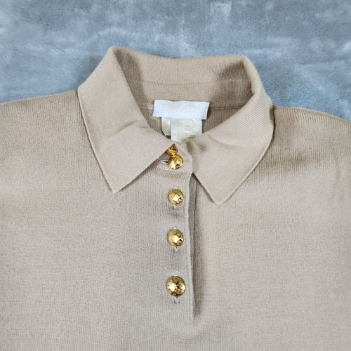 Escada Margaretha Ley Wool Cashmere Sweater Large Beige Tunic Pullover Luxury - Picture 7 of 13