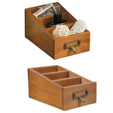 TV Remote Control Holder Table Storage Box Wooden Desktop Tidy Organizer Case UK